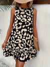 Dress With All-over Print and Bow, Elegant Sleeveless Dress