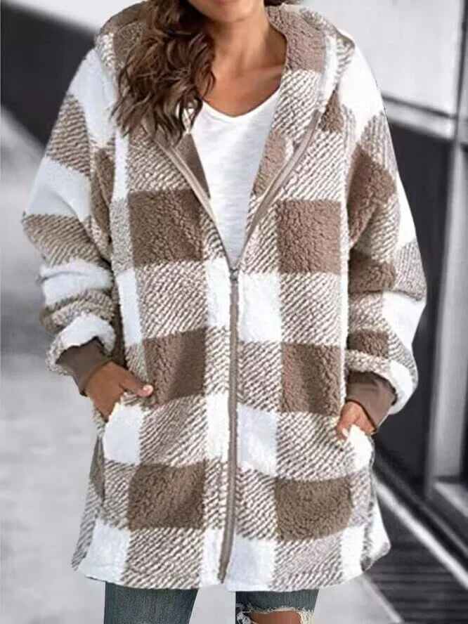 Georgia™ Loose checked oversized coat