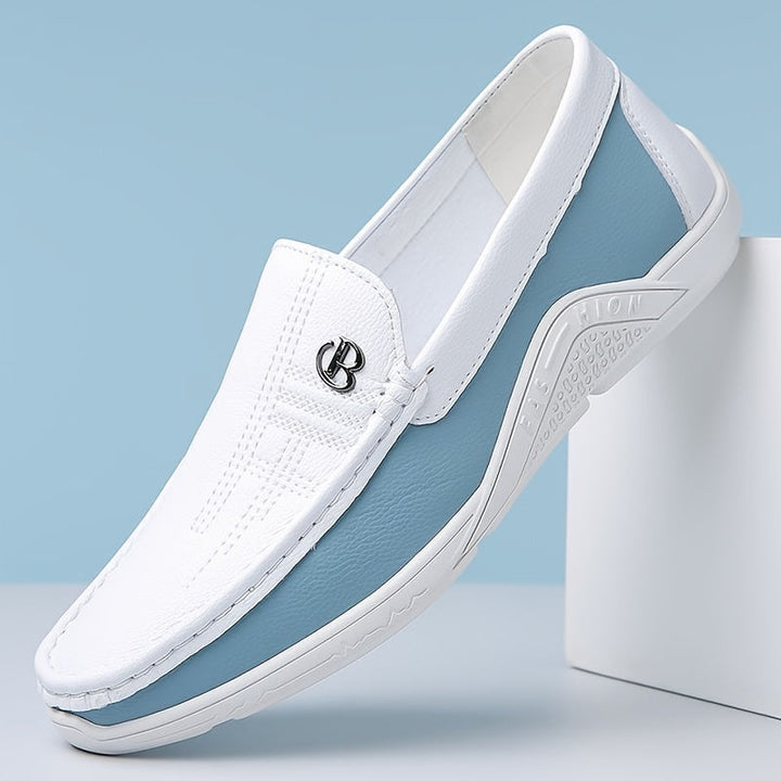 Men's - Slip-On Shoes - Comfortable Non-Slip Loafers with Colour Block Design - Perfect Everyday Footwear