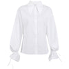 Classy Autumn Fashion Top White Casual Blouse