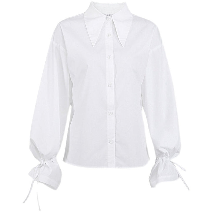 Classy Autumn Fashion Top White Casual Blouse