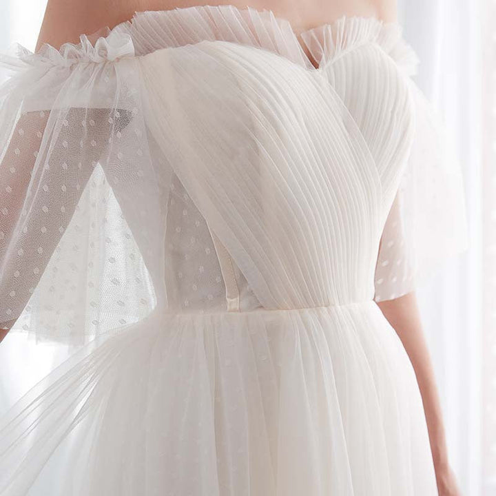 White off-the-shoulder elegant ball gown