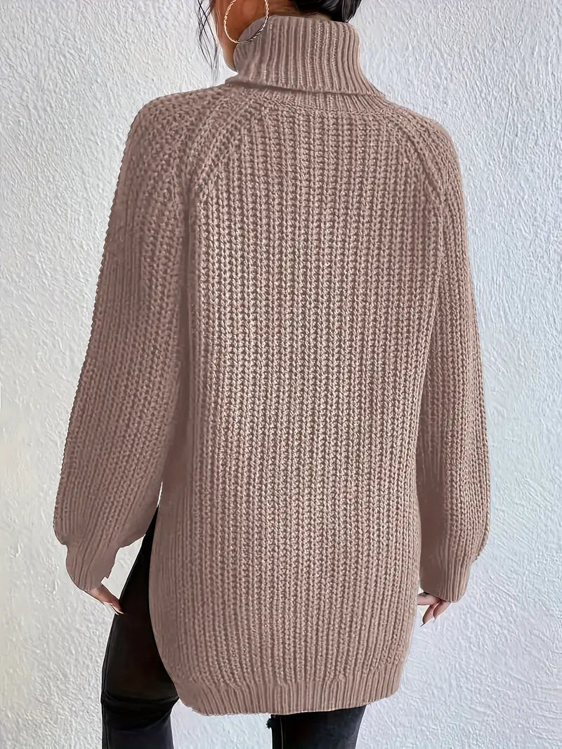 Women's - Turtleneck Sweater - Soft Knit Fabric - Stylish & Cosy Layering