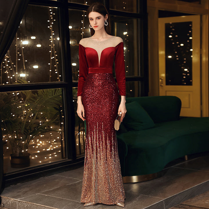 Banquet Elegant temperament evening dress