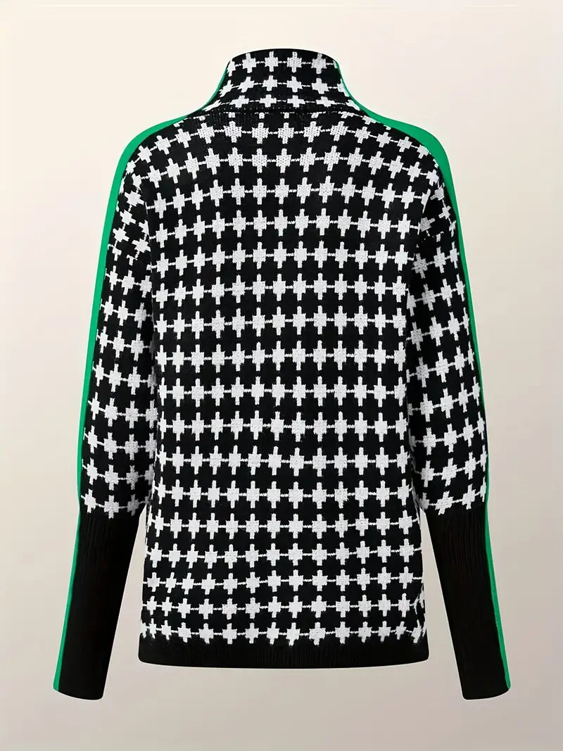 Turtleneck jumper with all-over pattern