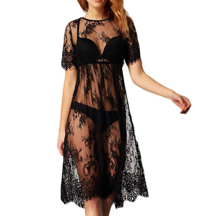 Graceful Women Hollow Out Transparent Dress