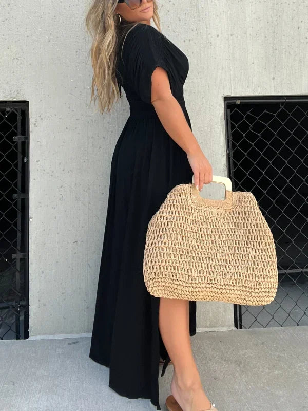 V-Neck Effortless Maxi Long Dress