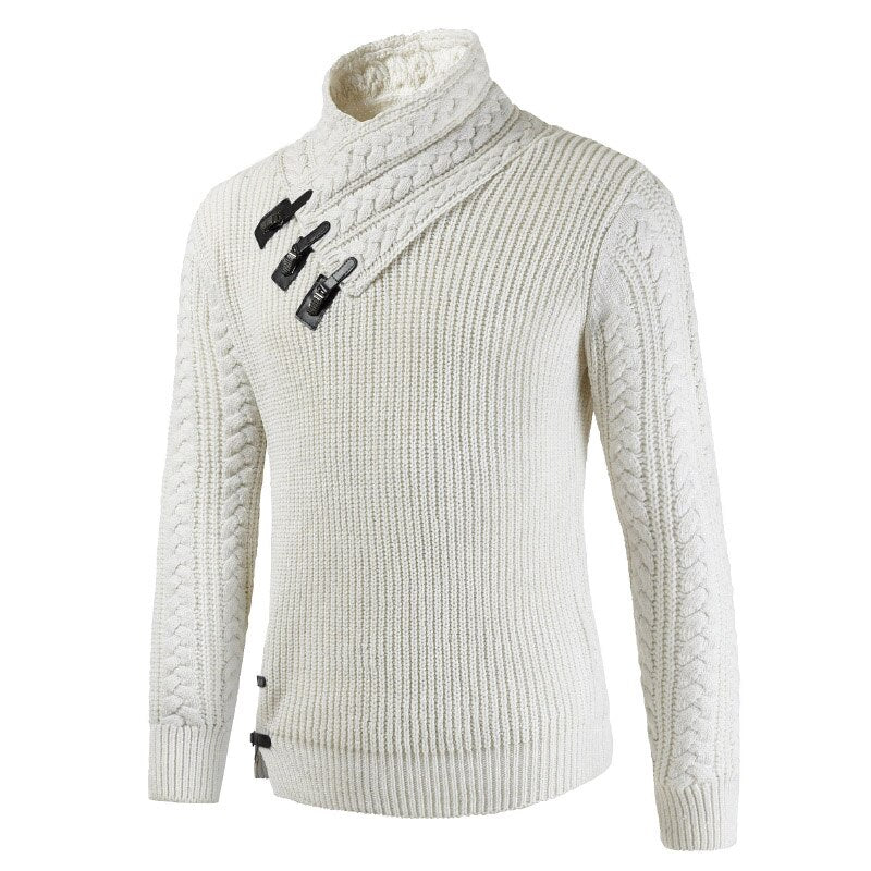 Men's - Asymmetric Slim Fit Pullover - Wool Blend