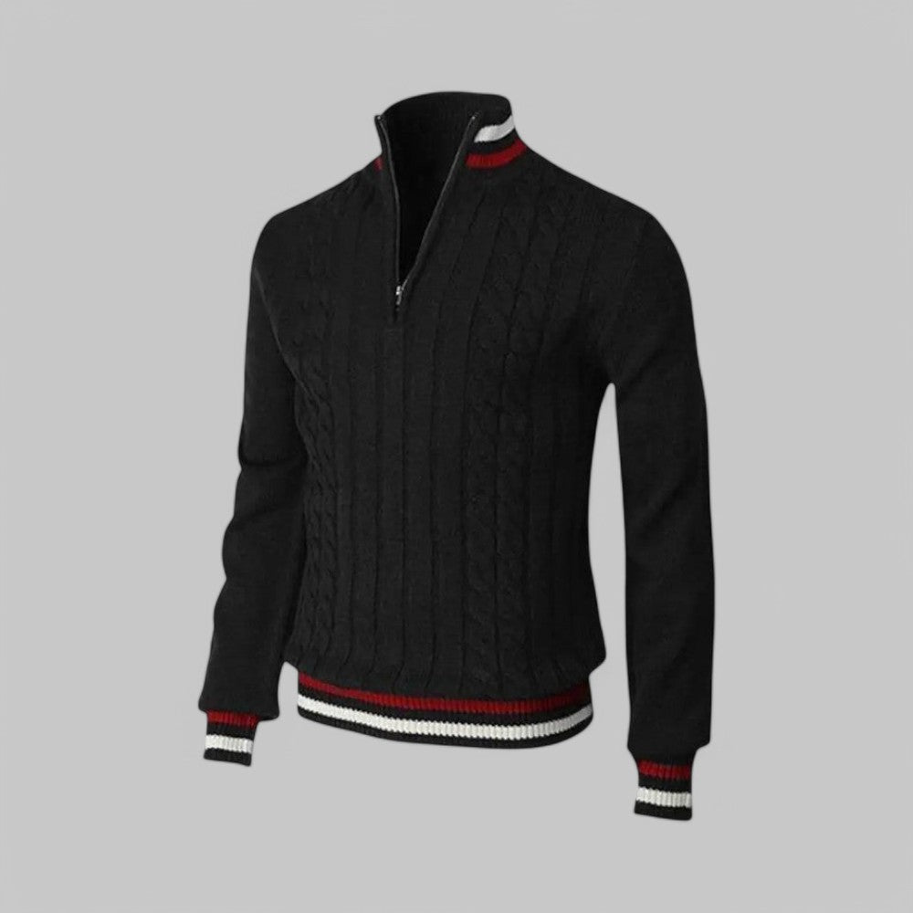 Men's - Jumper - Half-Zip Twist Knit - Cozy Style for Casual Wear