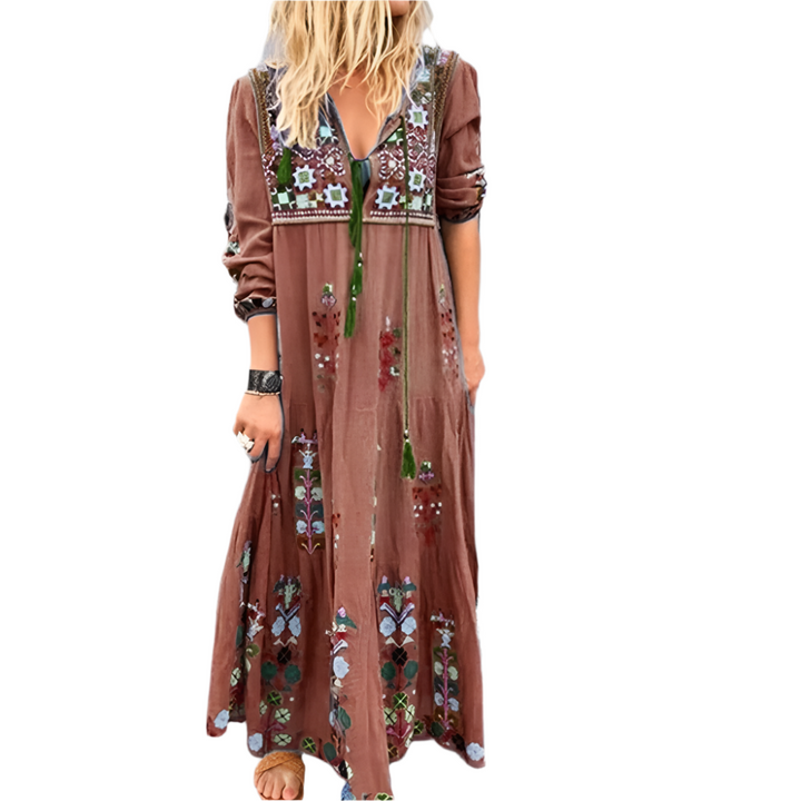 Women's - Lightweight Vintage Style Dress - Breathable Fabric - Perfect for Summer Outings and Casual Events