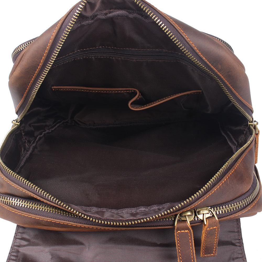 Unisex - Stylish Brown Leather Backpack - Durable & Versatile