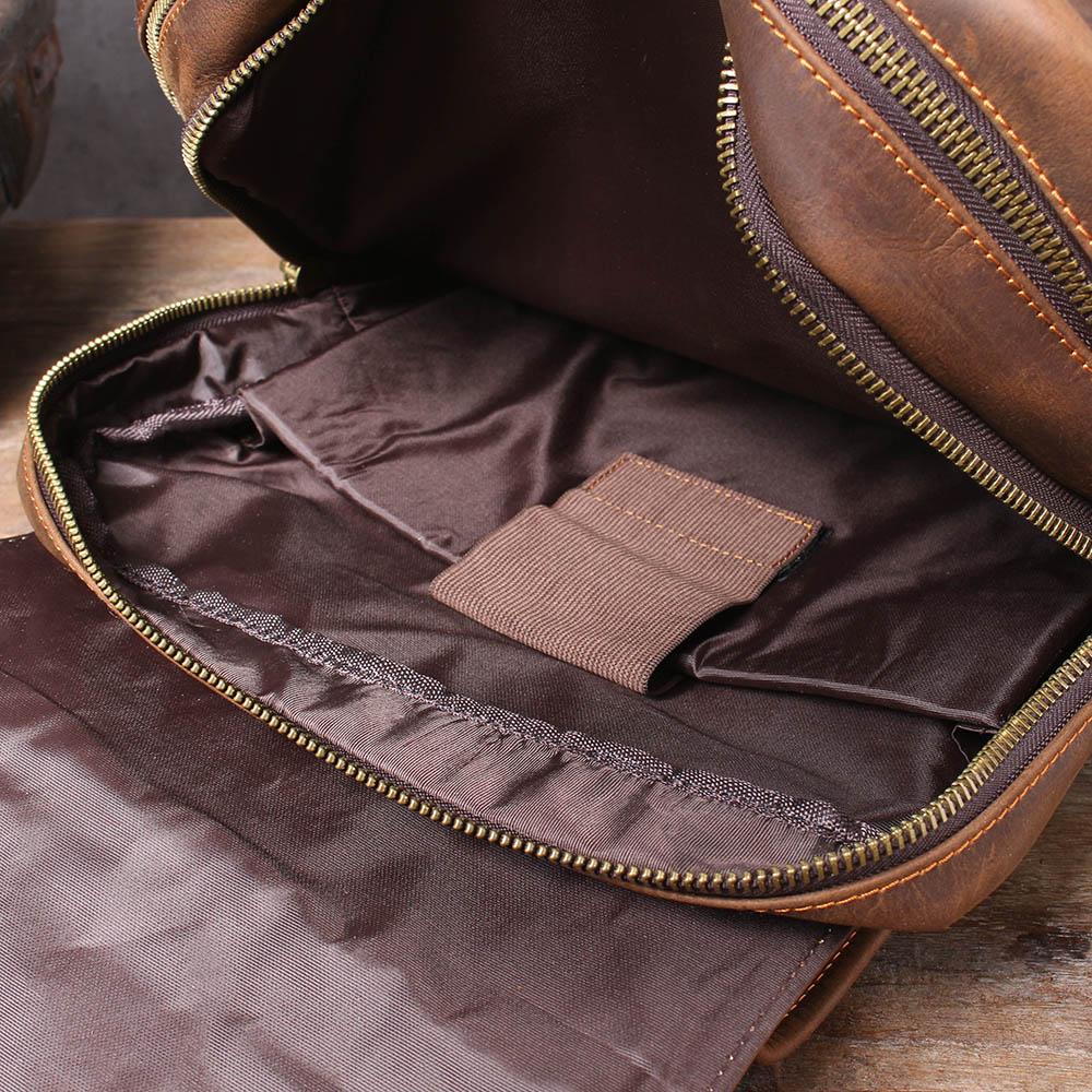 Unisex - Stylish Brown Leather Backpack - Durable & Versatile