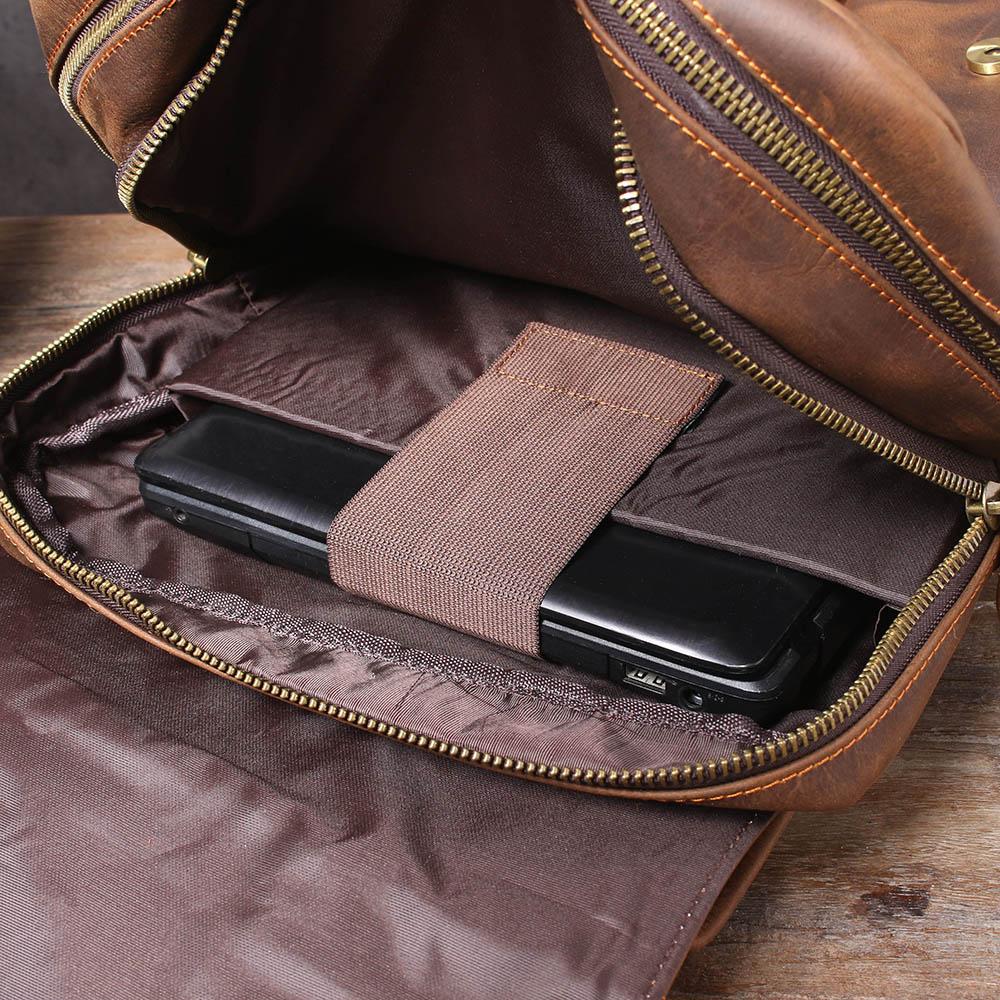 Unisex - Stylish Brown Leather Backpack - Durable & Versatile
