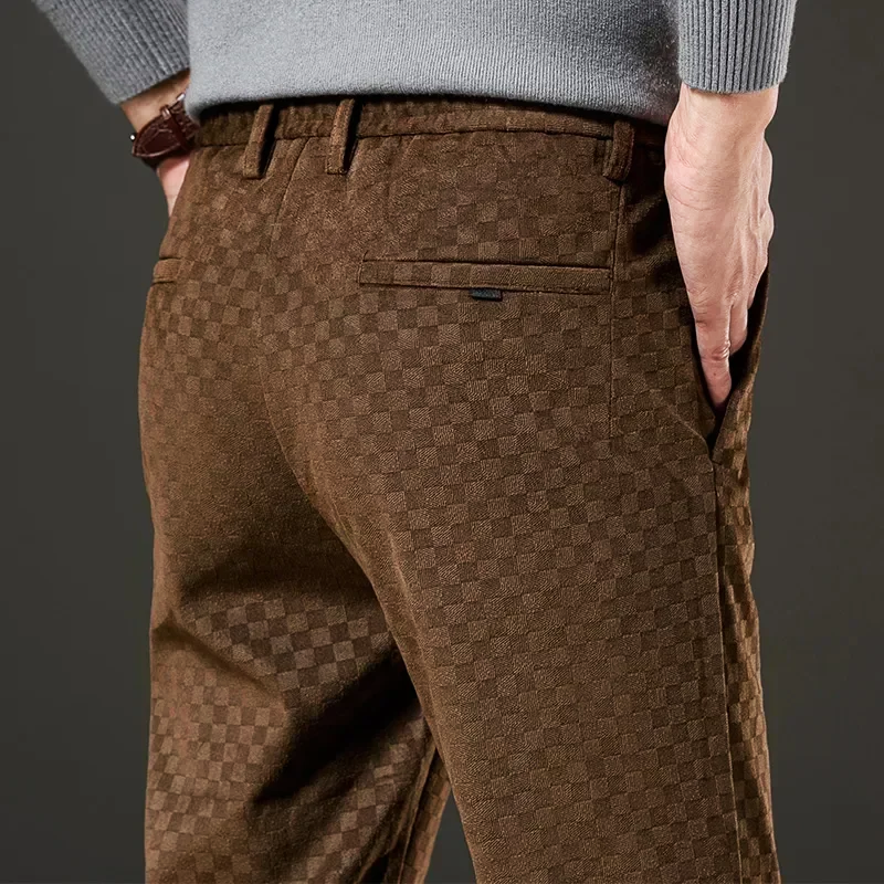 Checked corduroy trousers