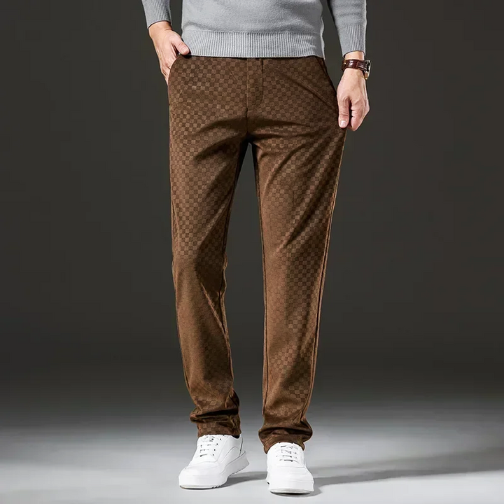 Checked corduroy trousers