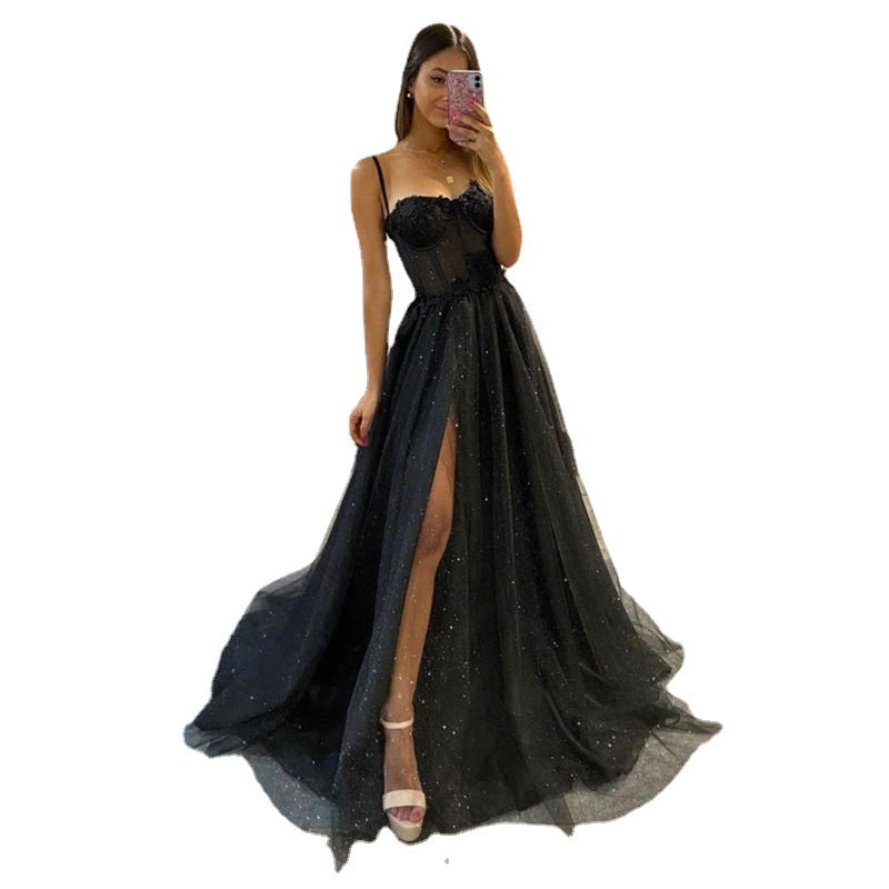 Show Elegant Black Slim Evening Dress Party Dress