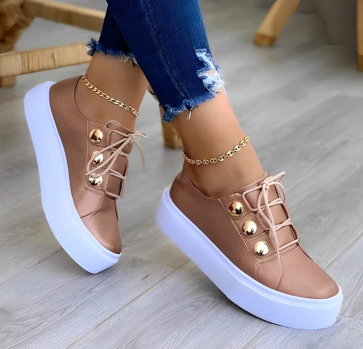 Vulcanised canvas platform sneakers