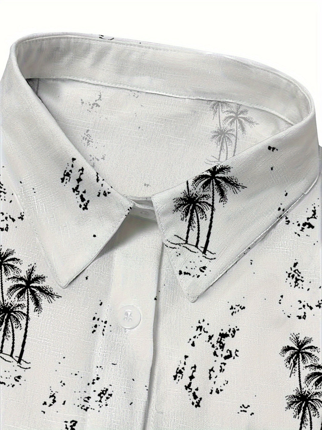 Women's - Linen Shirt - Long Sleeve - Button Placket - Coconut Print - Casual & Airy Style