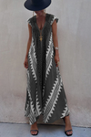 Maxi beach dress with ethnic print (in 7 colours)