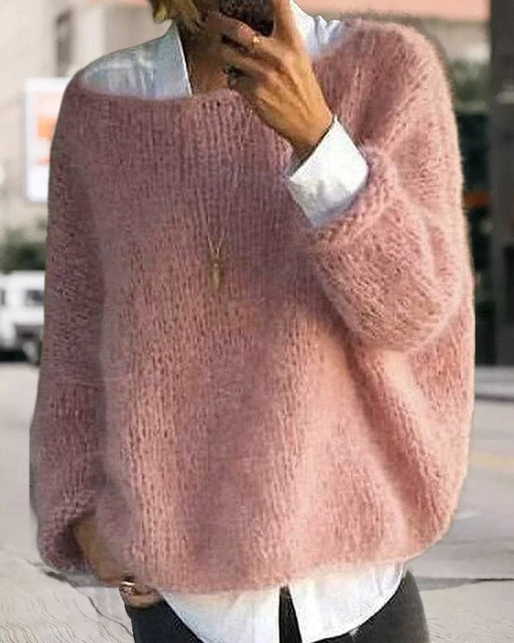 Jumper with round neckline