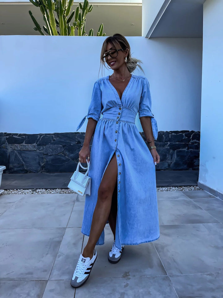 Denim maxi dress