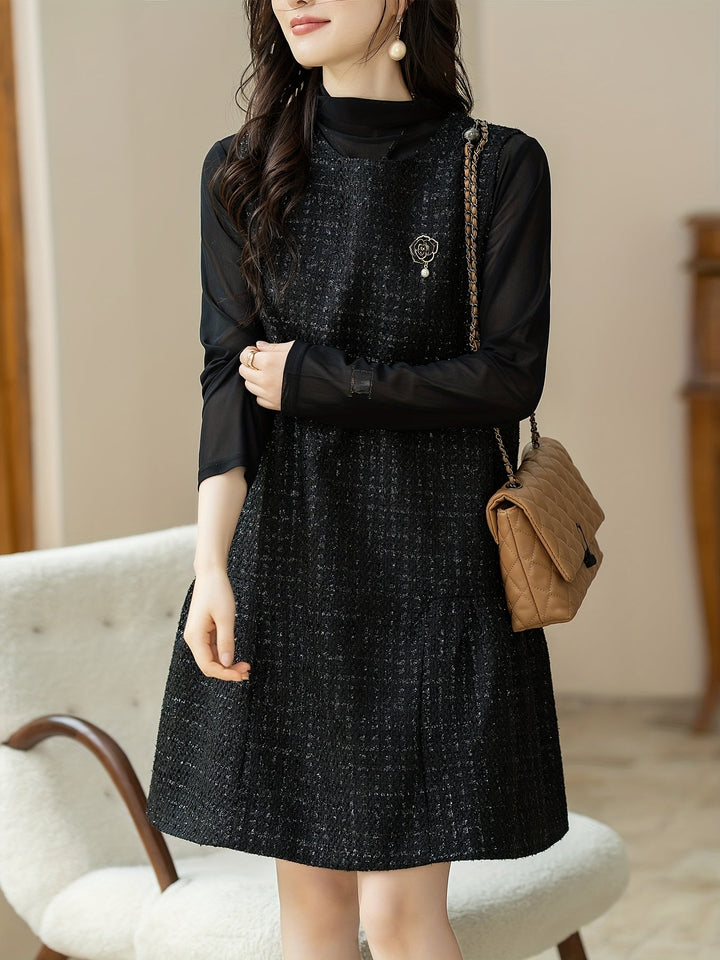 Women's - Chic Sleeveless Waistcoat Dress - Elegant Casual Dress - Versatile Fashion for Every Occasion