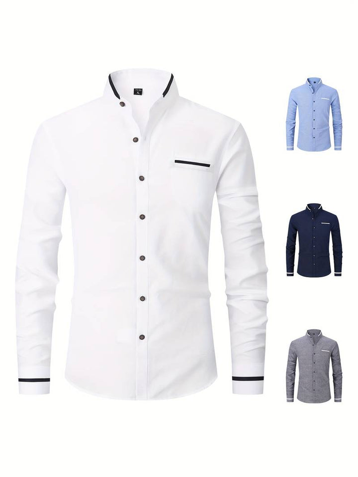 Long-armed collar shirt for men