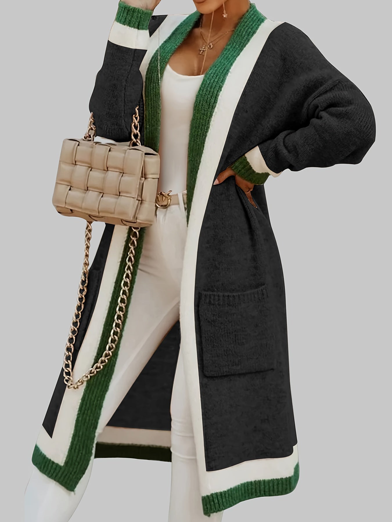 Women's - Long Cardigan - Vintage Style