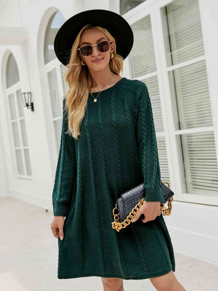 Cable knit jumper dress