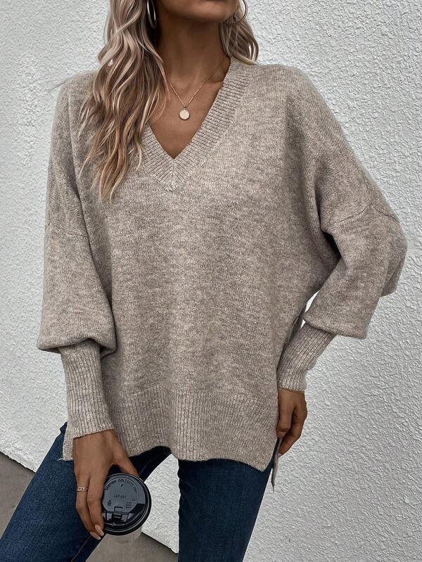 Grey monochrome long-sleeved jumper