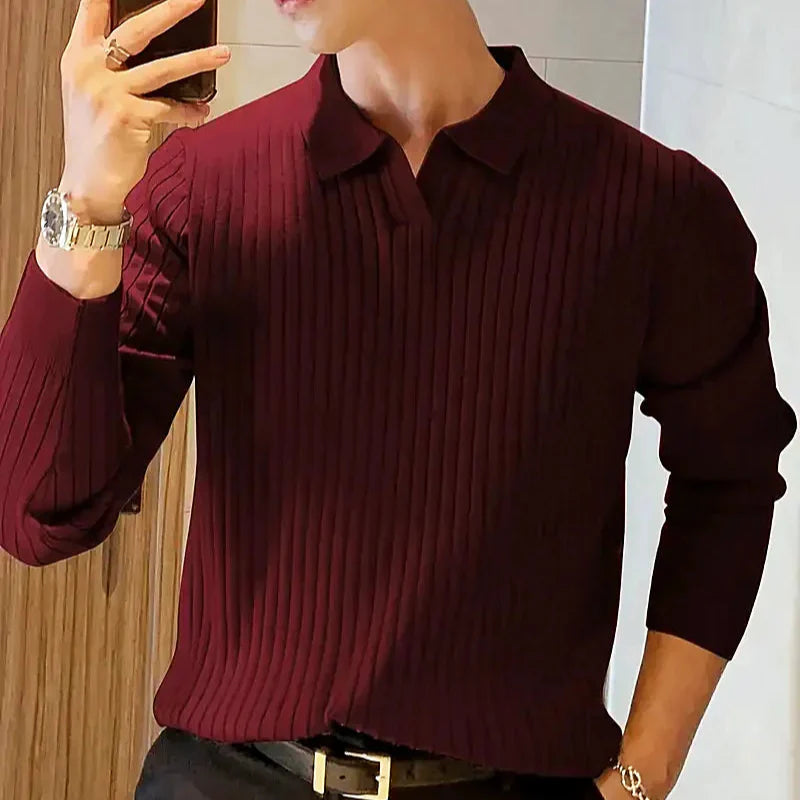 Men - Casual Jumper - Ribbed Knit - Comfortable & Stylish Knitwear for Everyday Wear