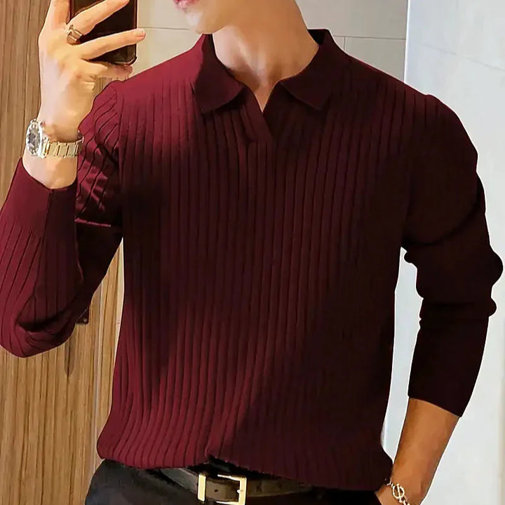 Men - Casual Jumper - Ribbed Knit - Comfortable & Stylish Knitwear for Everyday Wear
