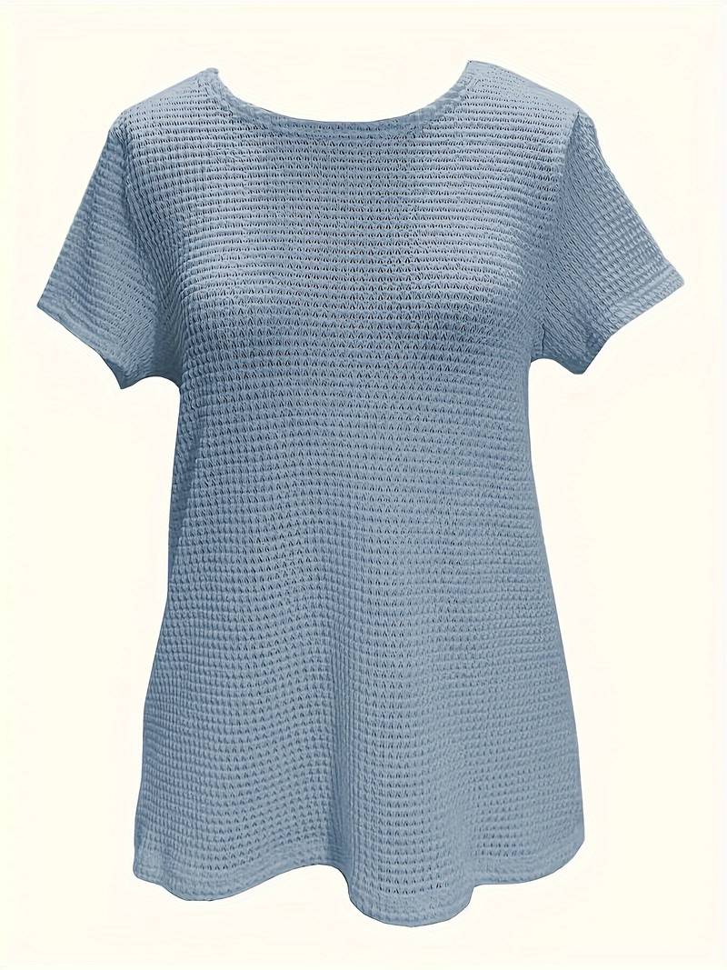 T-shirt with contrasting lace and round neckline