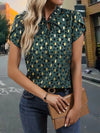 Elegant short-sleeved blouse with ruffles