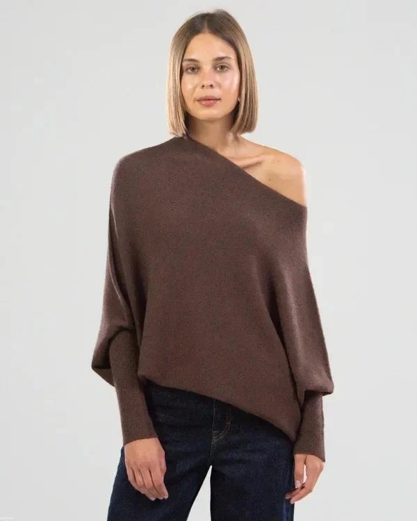 Asymmetrically draped jumper