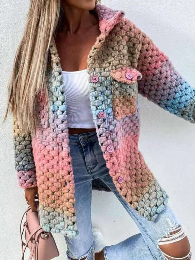 Colourful wool coat