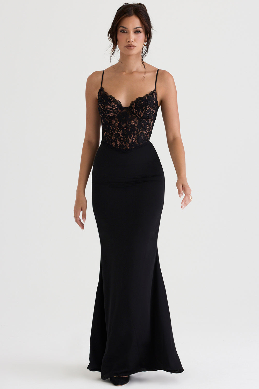 Black corset maxi dress