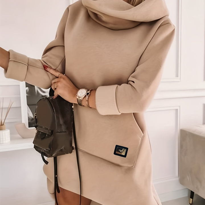 Sweatshirt dress with hood