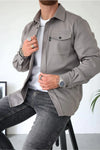 Jacket with button placket