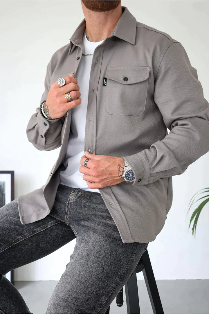 Jacket with button placket