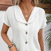 Women's - Stylish Button T-shirt - Soft Cotton - Casual Wear for Everyday Comfort
