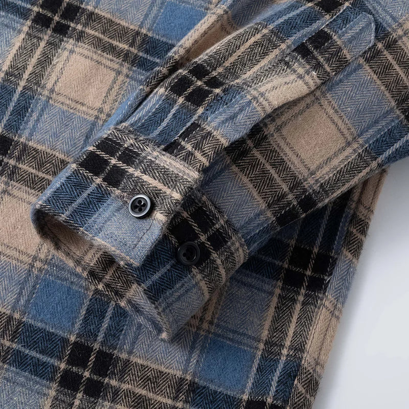 Men's - Plaid Flannel Shirt - Soft Cotton - Stylish Casual Wear