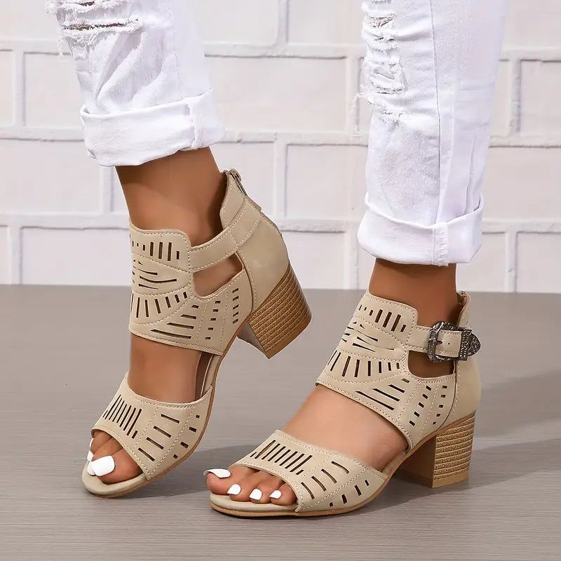 Women's sandals with chunky heels