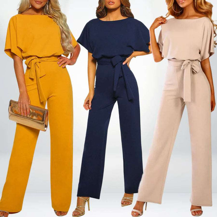 Straight jumpsuit with high waist