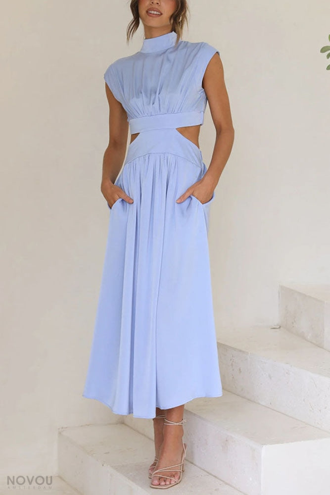 [50% off] Lorna™ Turtleneck Waist Cut Out Summer Midi Dress