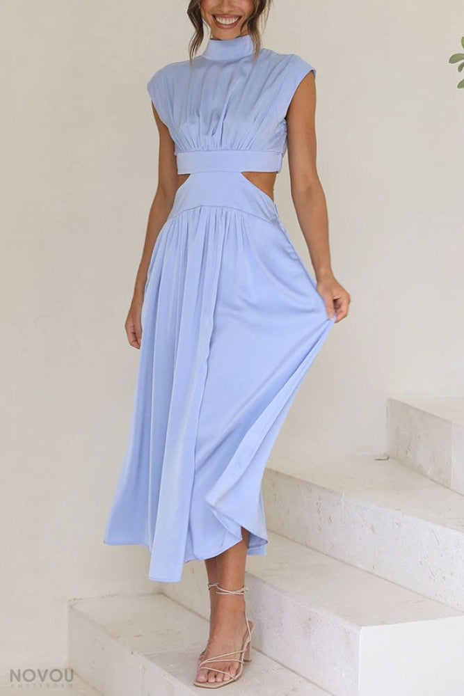 [50% off] Lorna™ Turtleneck Waist Cut Out Summer Midi Dress