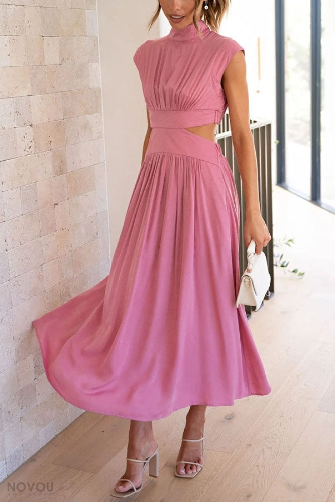 [50% off] Lorna™ Turtleneck Waist Cut Out Summer Midi Dress