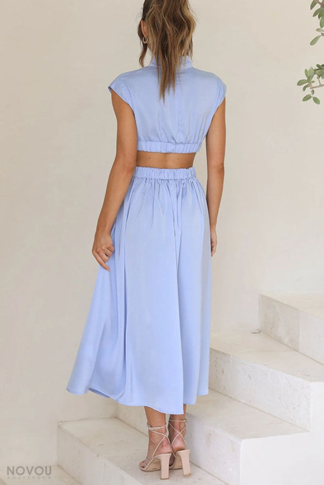 [50% off] Lorna™ Turtleneck Waist Cut Out Summer Midi Dress