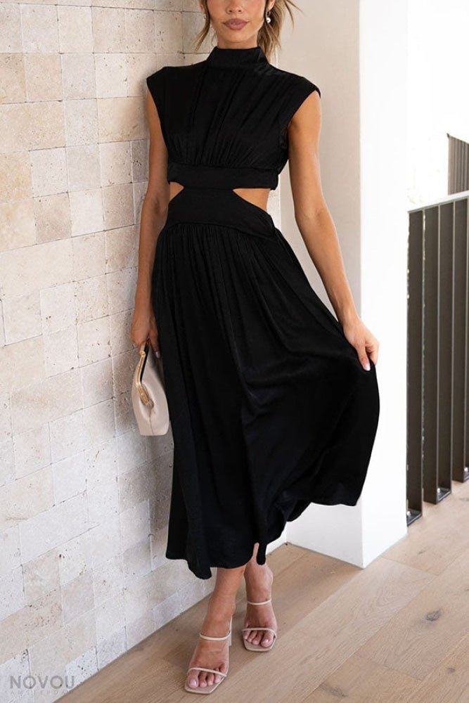 [50% off] Lorna™ Turtleneck Waist Cut Out Summer Midi Dress