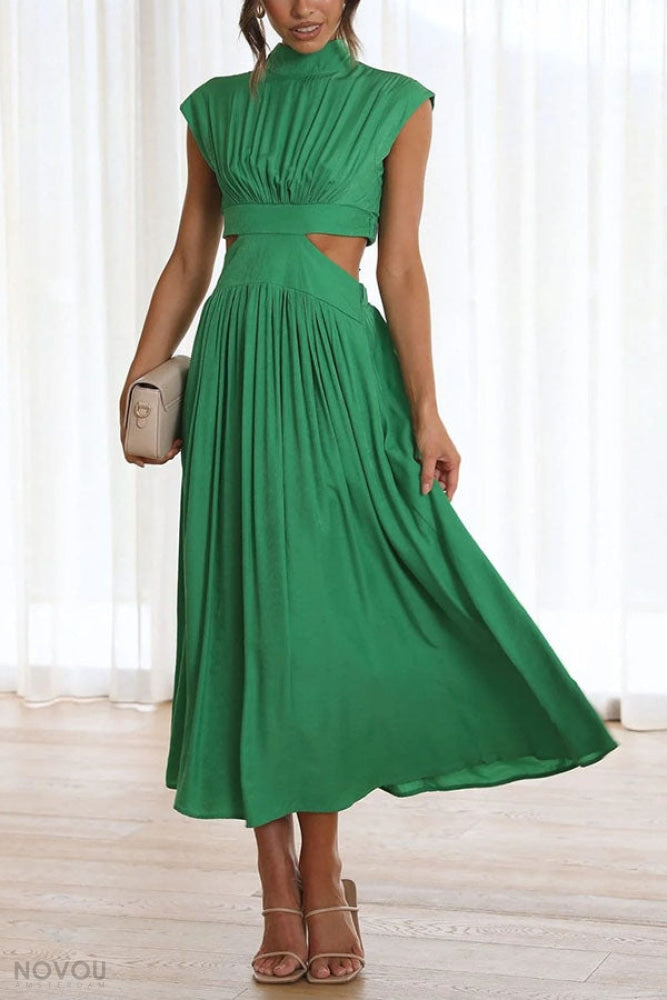 [50% off] Lorna™ Turtleneck Waist Cut Out Summer Midi Dress